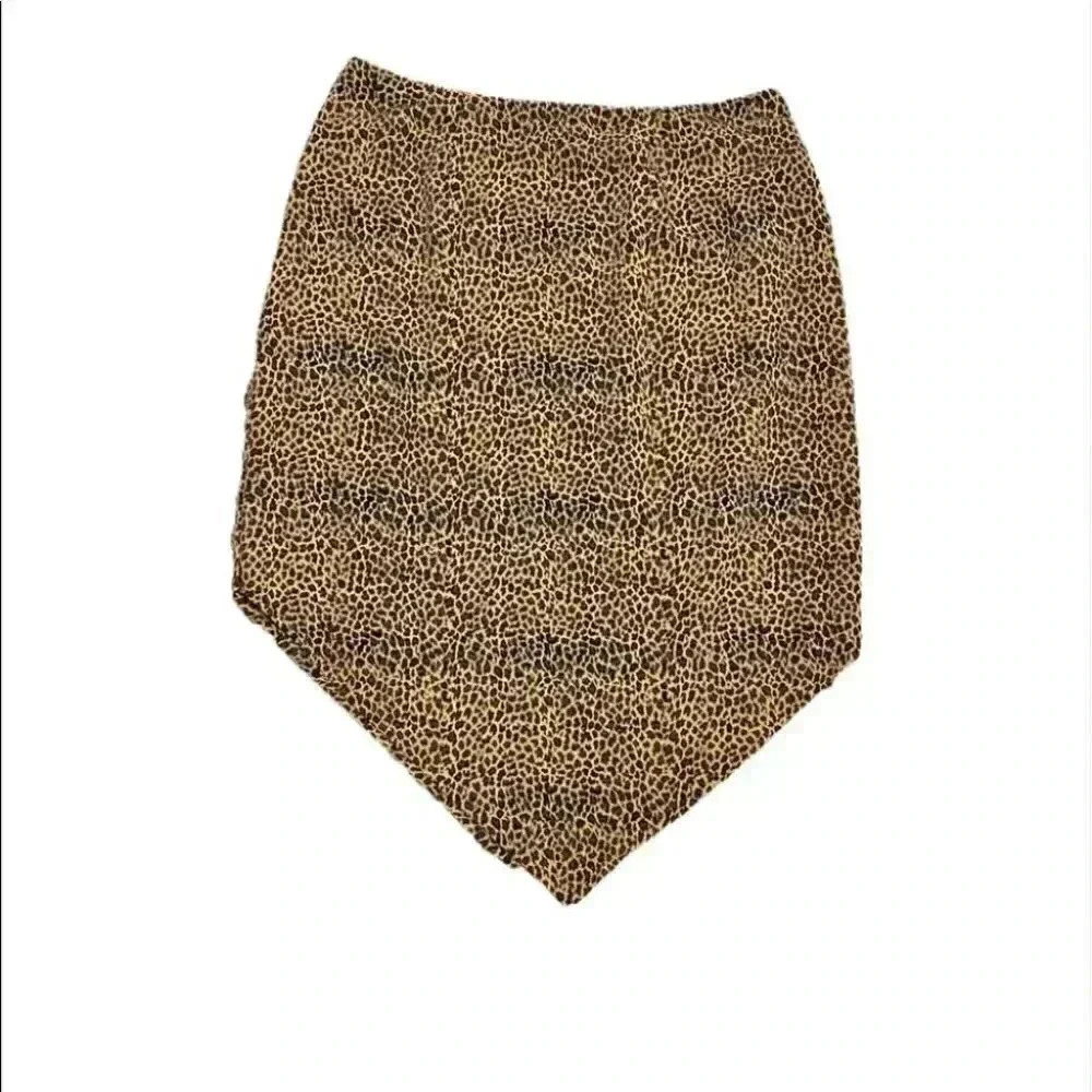 Leopard Animal Print Asymmetric Skirt